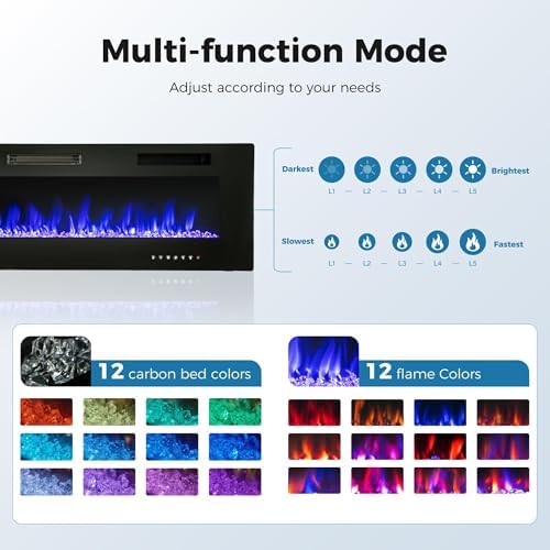 MAISON ARTS 72 Electric Fireplace with Remote Control
