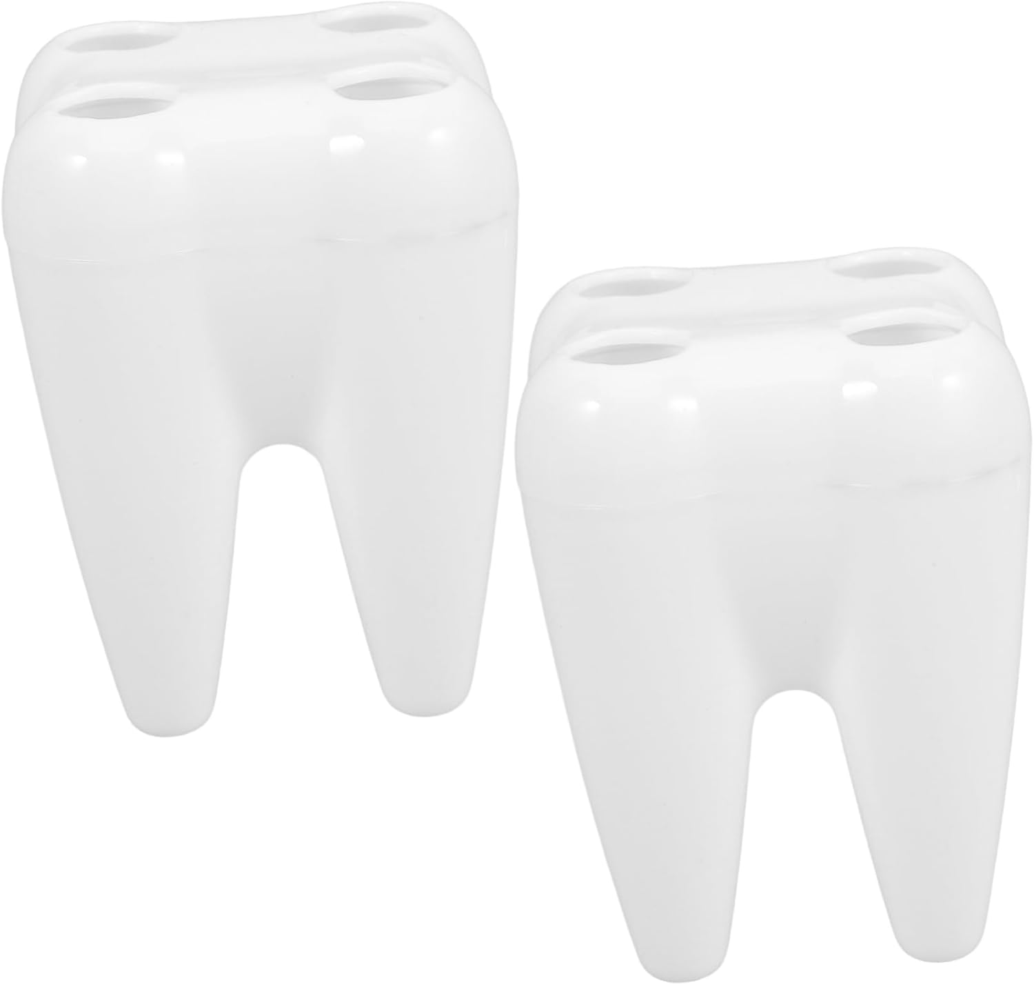 Cabilock 2pcs Cute Tooth Shaped Brush Holder