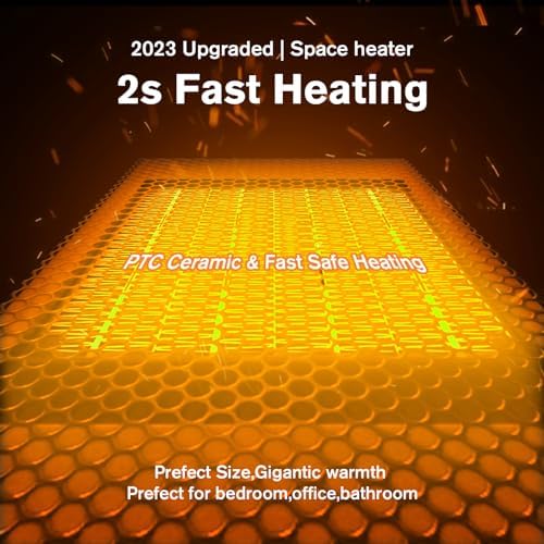 okoium 1500W PTC Ceramic Space Heater with Humidifier and 3D Flame Effect 1
