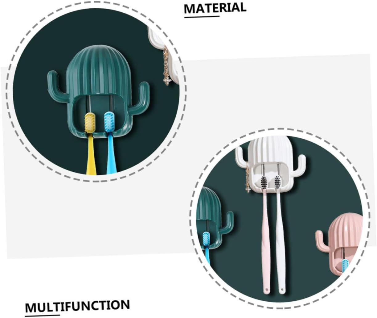 ABOOFAN 4pcs Cactus Toothbrush Holder Set 1