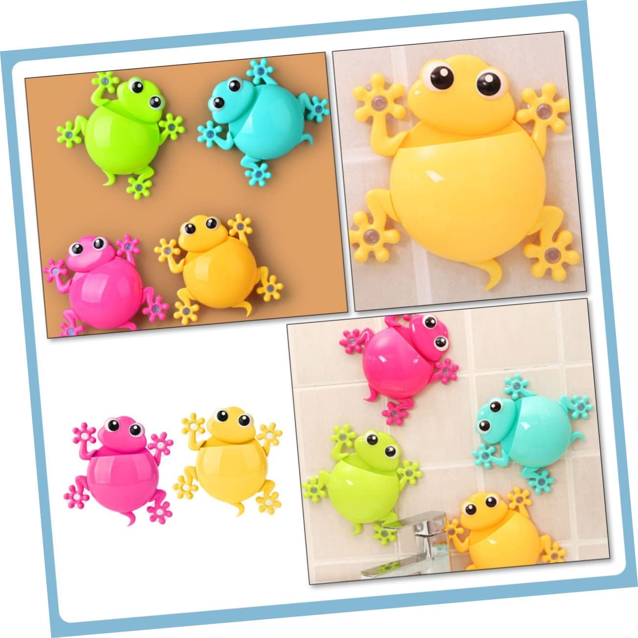 Ciieeo Suction Cup Toothbrush Holder for Kids Gecko Design