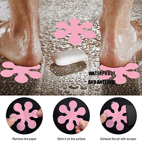 Secopad Non-Slip Bathtub Stickers with Scraper Pink 1