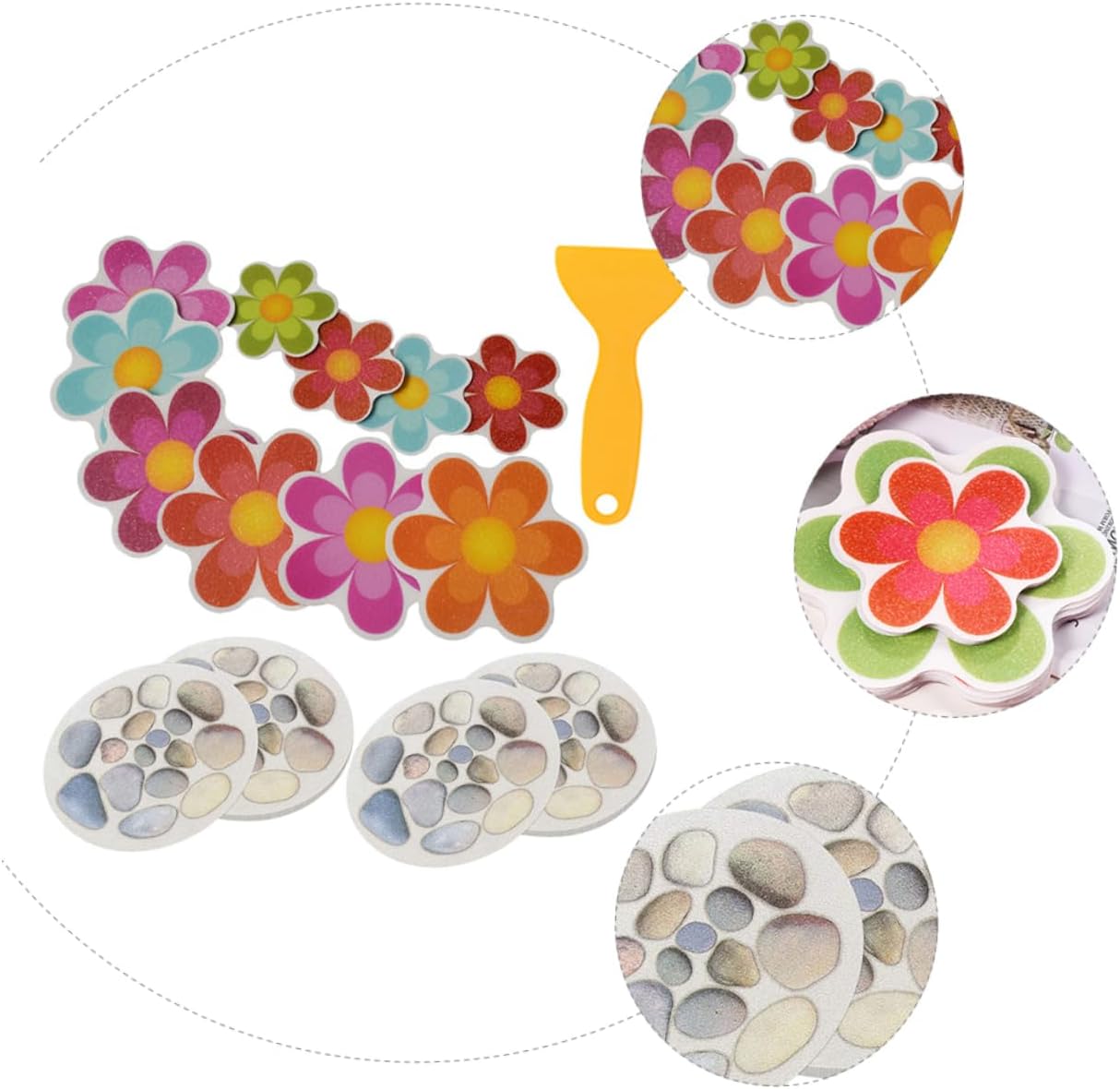 PRETYZOOM Non-Slip Tub Stickers for Bath and Kitchen