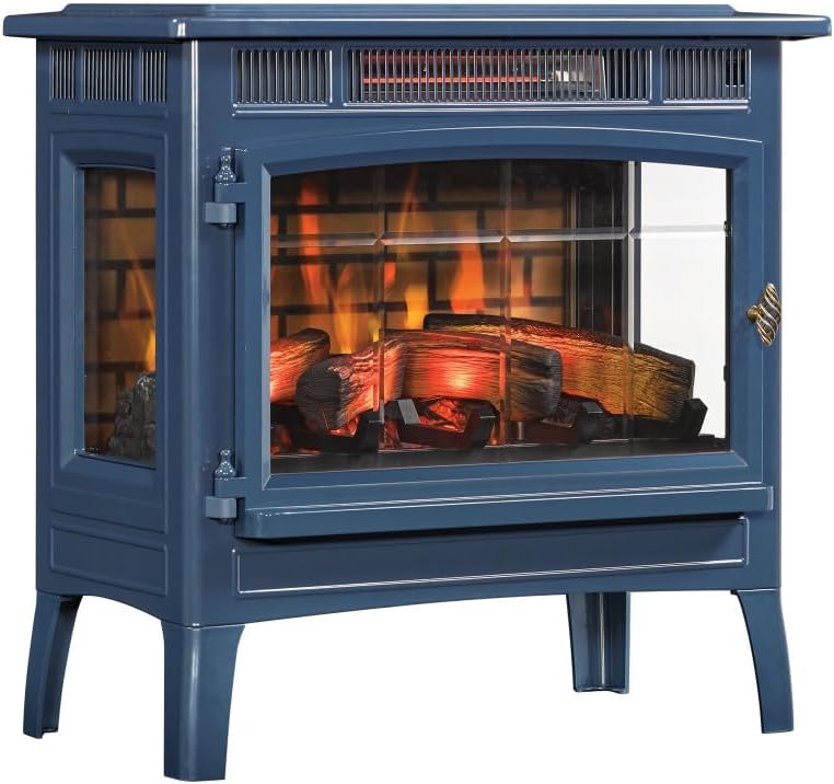 Duraflame Electric Fireplace Stove Heater with 3D Flame Effect Navy