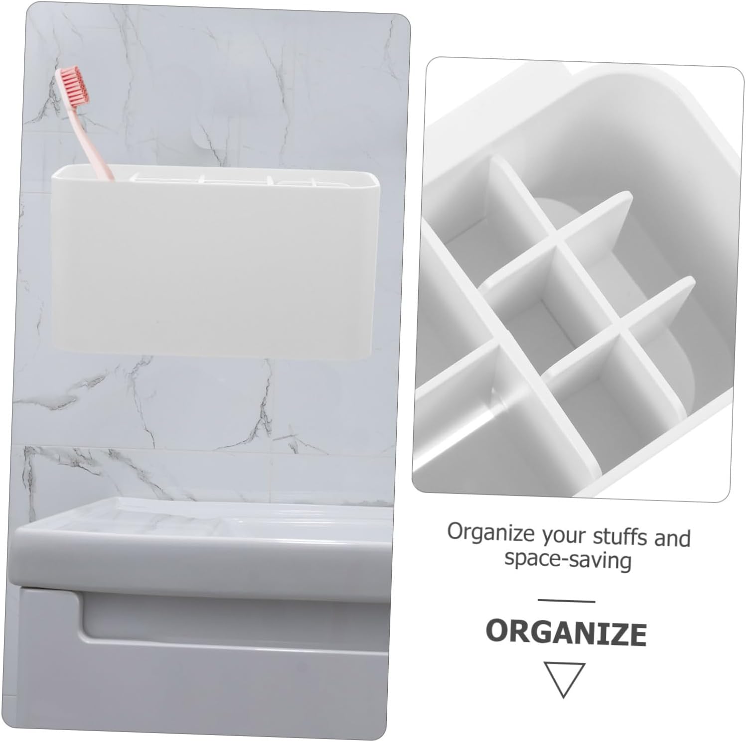 Happyyami White Toothbrush Holder Storage Box