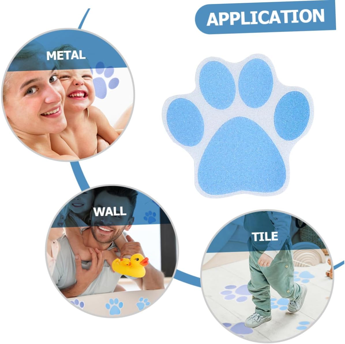 10pcs Dog Paw Print Bathtub Decals Anti-Skid Stickers