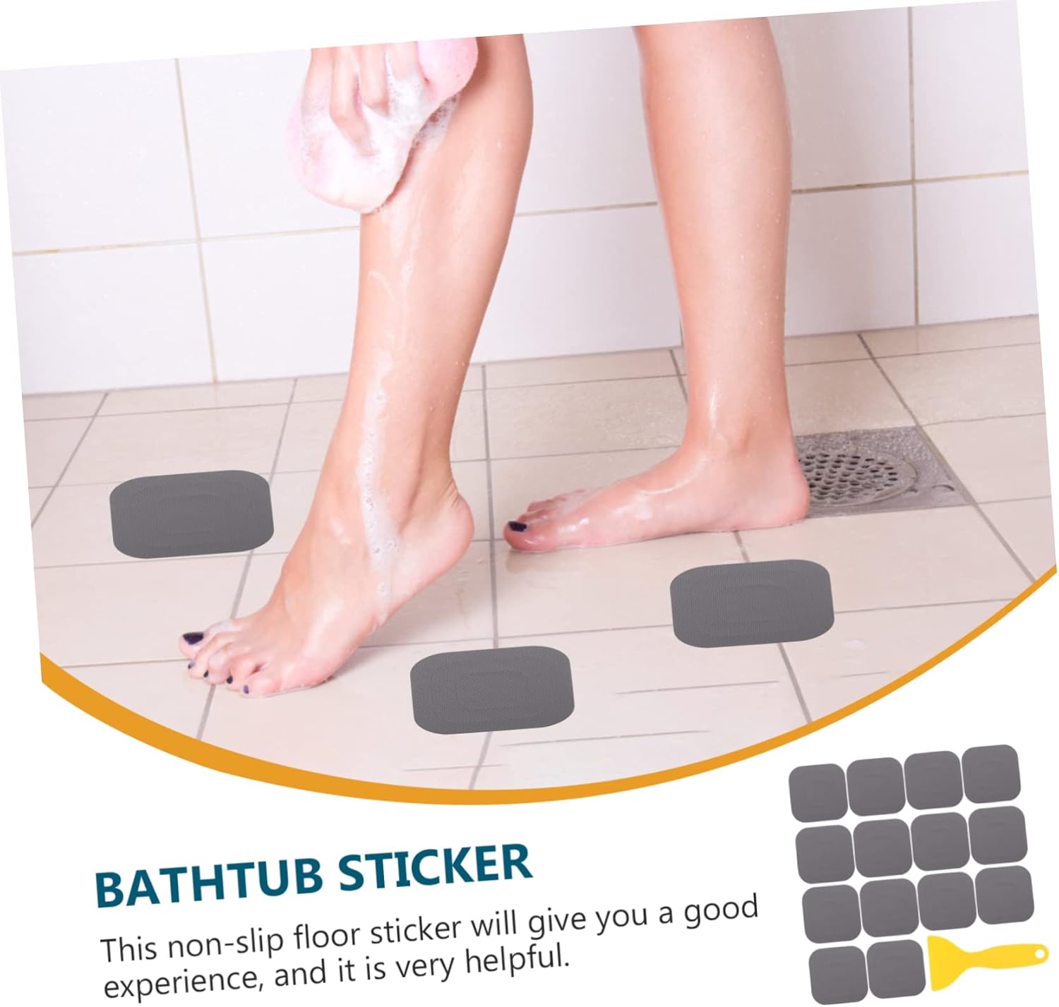Mobestech 20pcs Non-Slip Bathroom Stickers Peva Decals for Safety