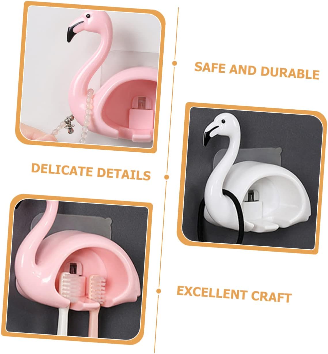 HOLIDYOYO 2Pcs Wall Mounted Toothbrush Holder Suction Cup Design
