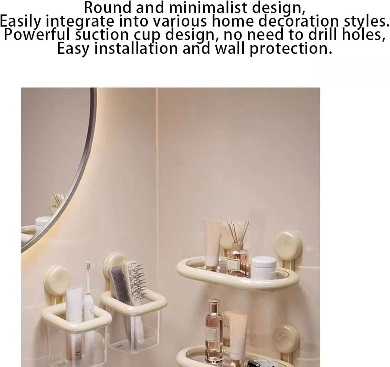 Cute Robot Toothbrush Holder Wall Mounted Suction Cup Organizer 2pc