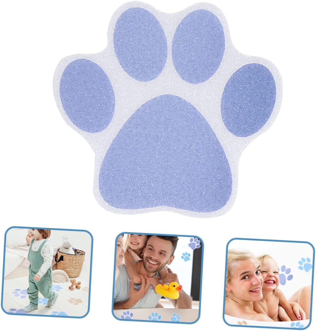 KONTONTY 10pcs Non-Slip Dog Paw Print Stickers for Bathtub and Shower