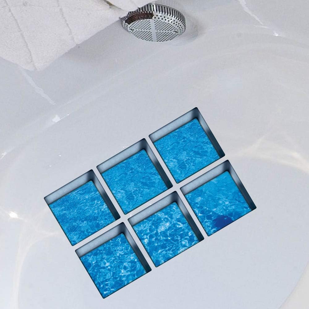 AILEGOU 3D Non-Slip Bathtub Stickers with 6 Pieces