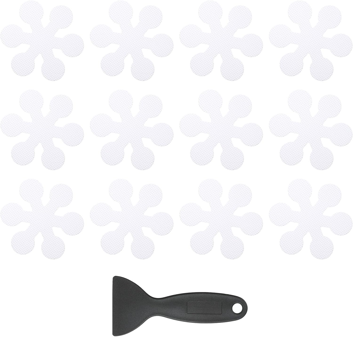 PATIKIL 12 Pcs Non-Slip Bathtub Stickers White Snowflake Shape