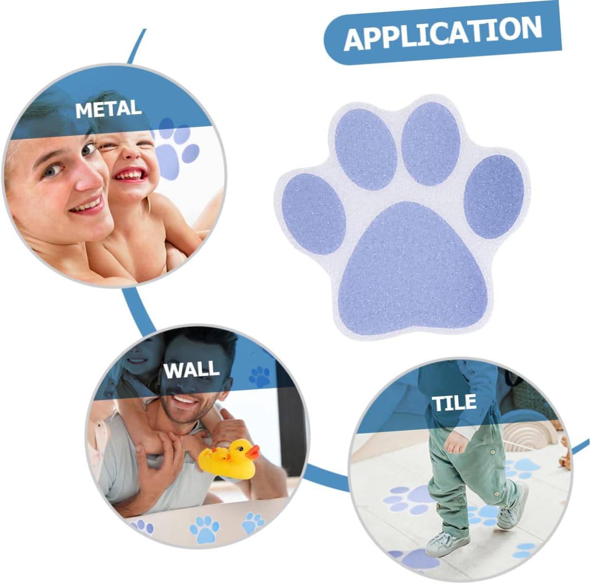 Ciieeo 10pcs Cartoon Dog Paw Anti-Slip Bathroom Stickers