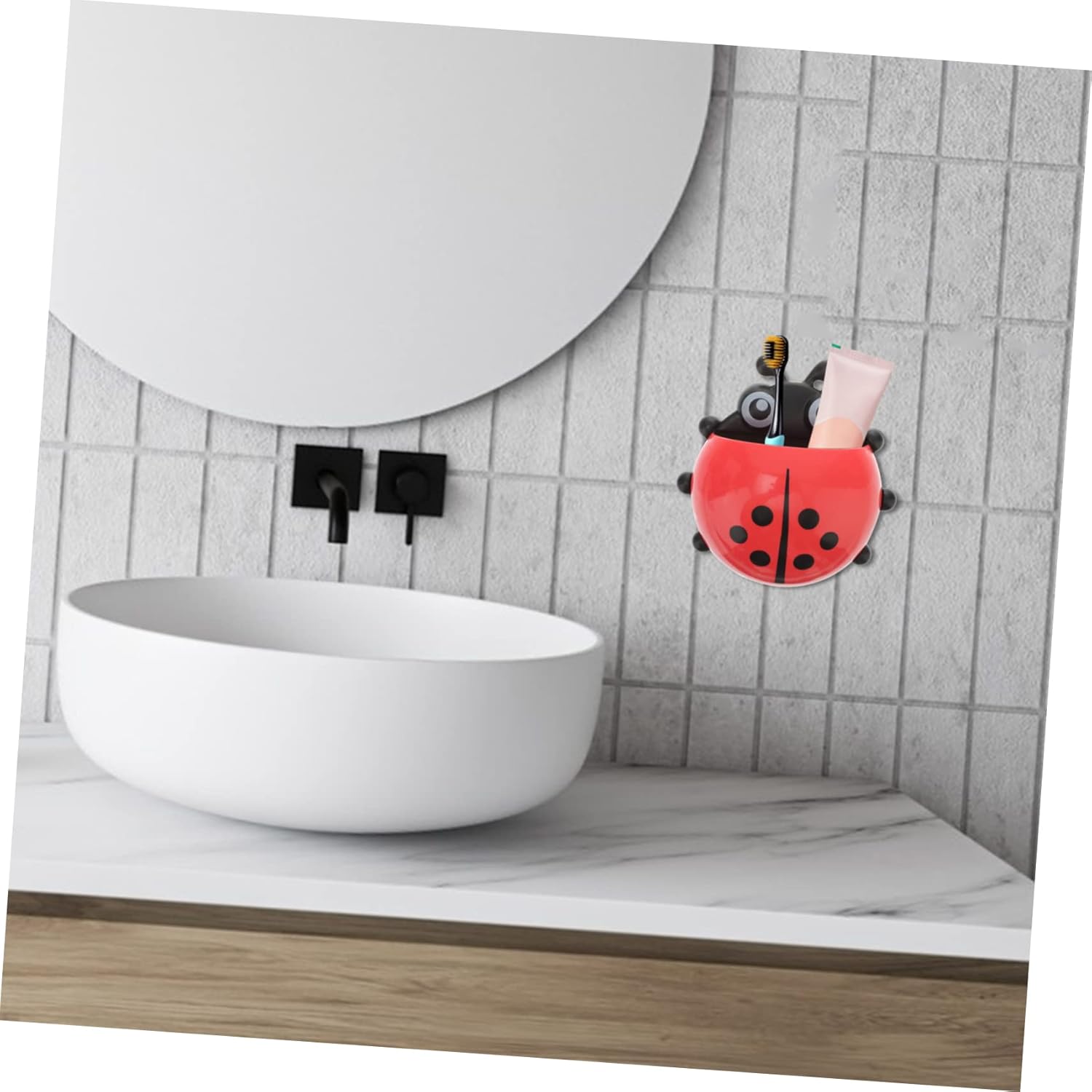 Garneck Ladybug Toothbrush Holder with Suction Cup