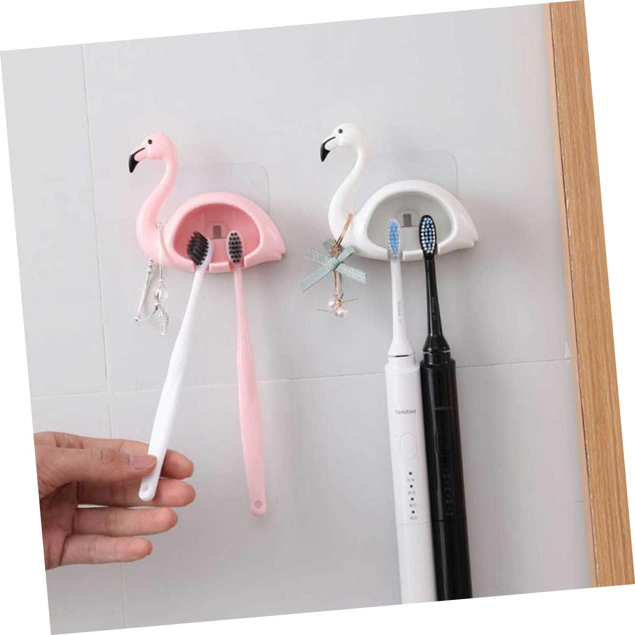 Flamingo Suction Cup Toothbrush Holder Wall Mounted Organizer
