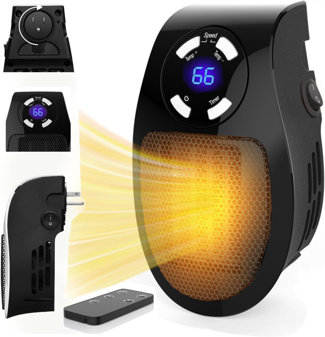 LYNBKLS 450W Smart Wall Space Heater with LED Display and Overheat Protection