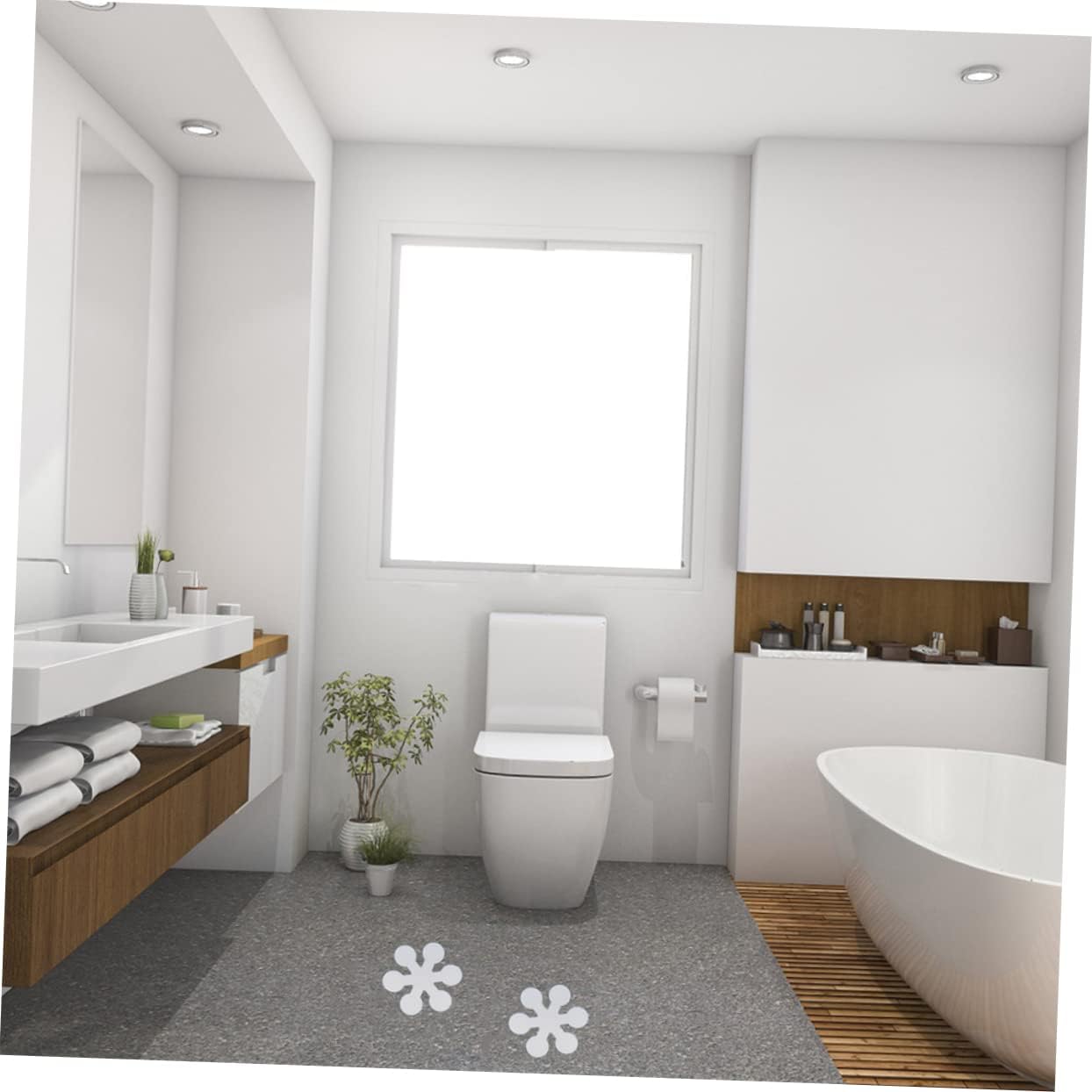 Non-Slip Shower Strips 20 Pcs Snowflake Adhesive Bathtub Decals
