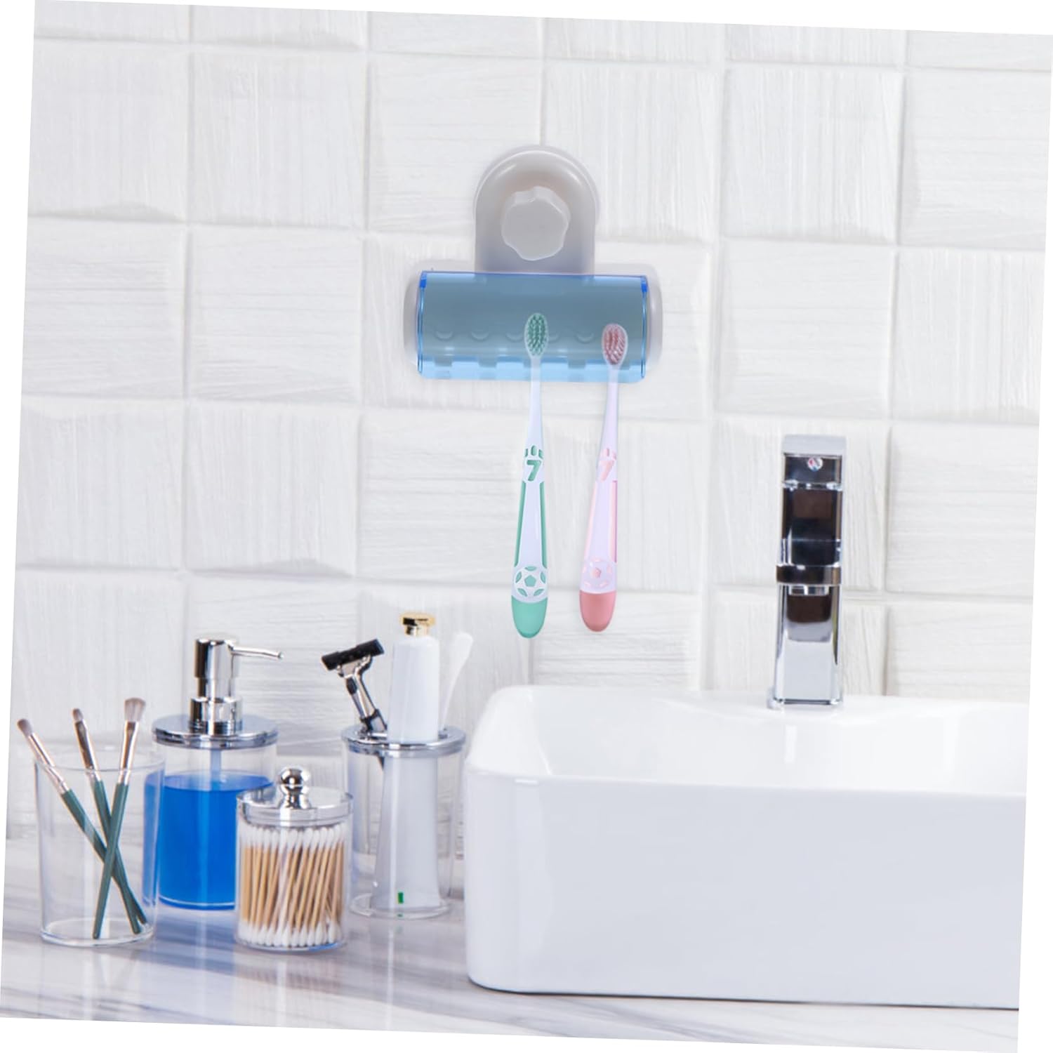 IMIKEYA 2pcs Wall Mounted Toothbrush Holder