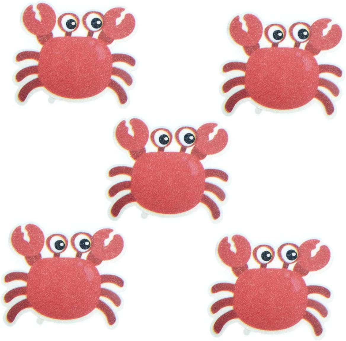LIFKICH Non-Slip Bathroom Stickers 5pcs Cartoon Crab Design