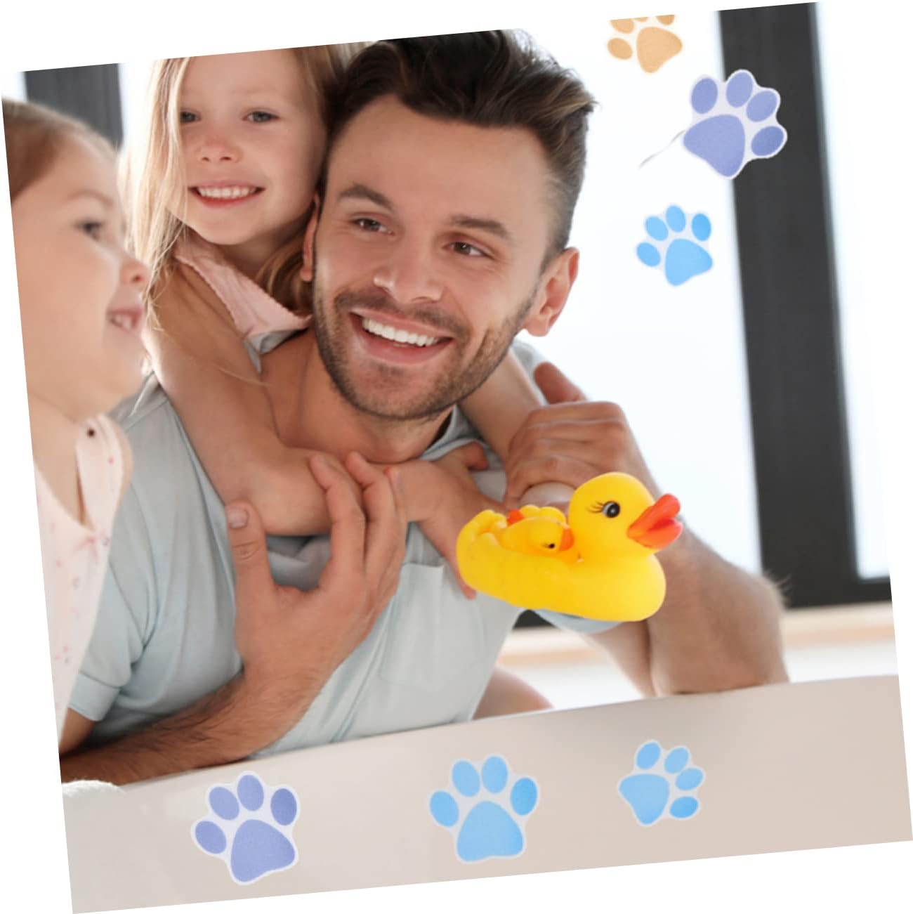 KONTONTY 10pcs Non-Slip Dog Paw Print Stickers for Bathtub and Shower