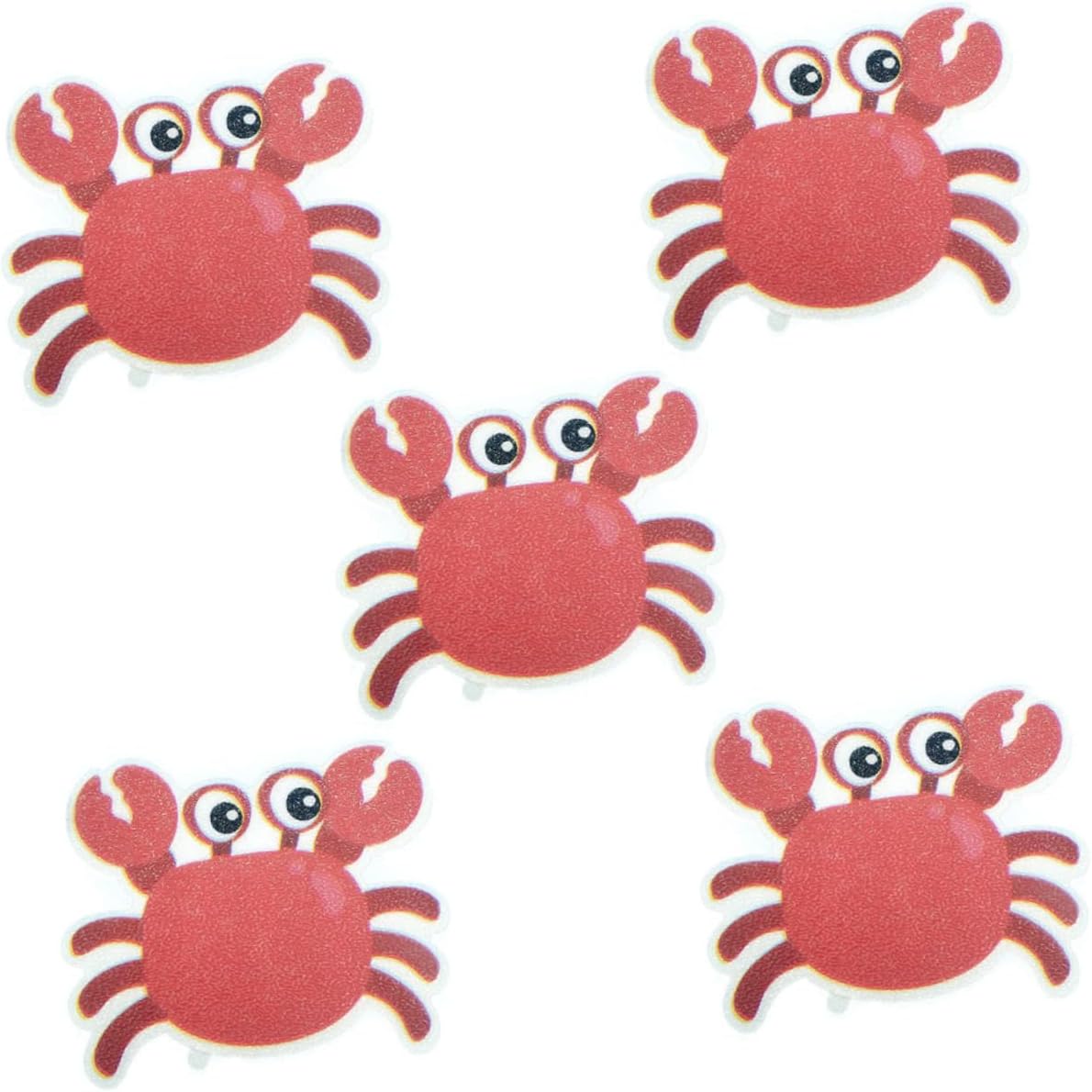 Amosfun 5pcs Non-Slip Bath Grip Stickers with Crab Design