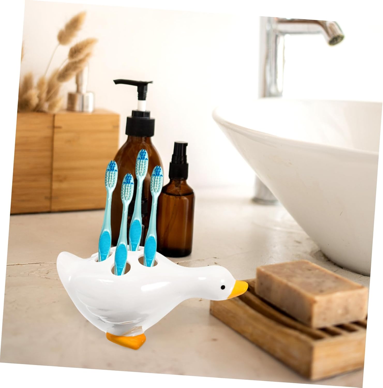LIFKOME Cute Cartoon Toothbrush Holder for Bathroom