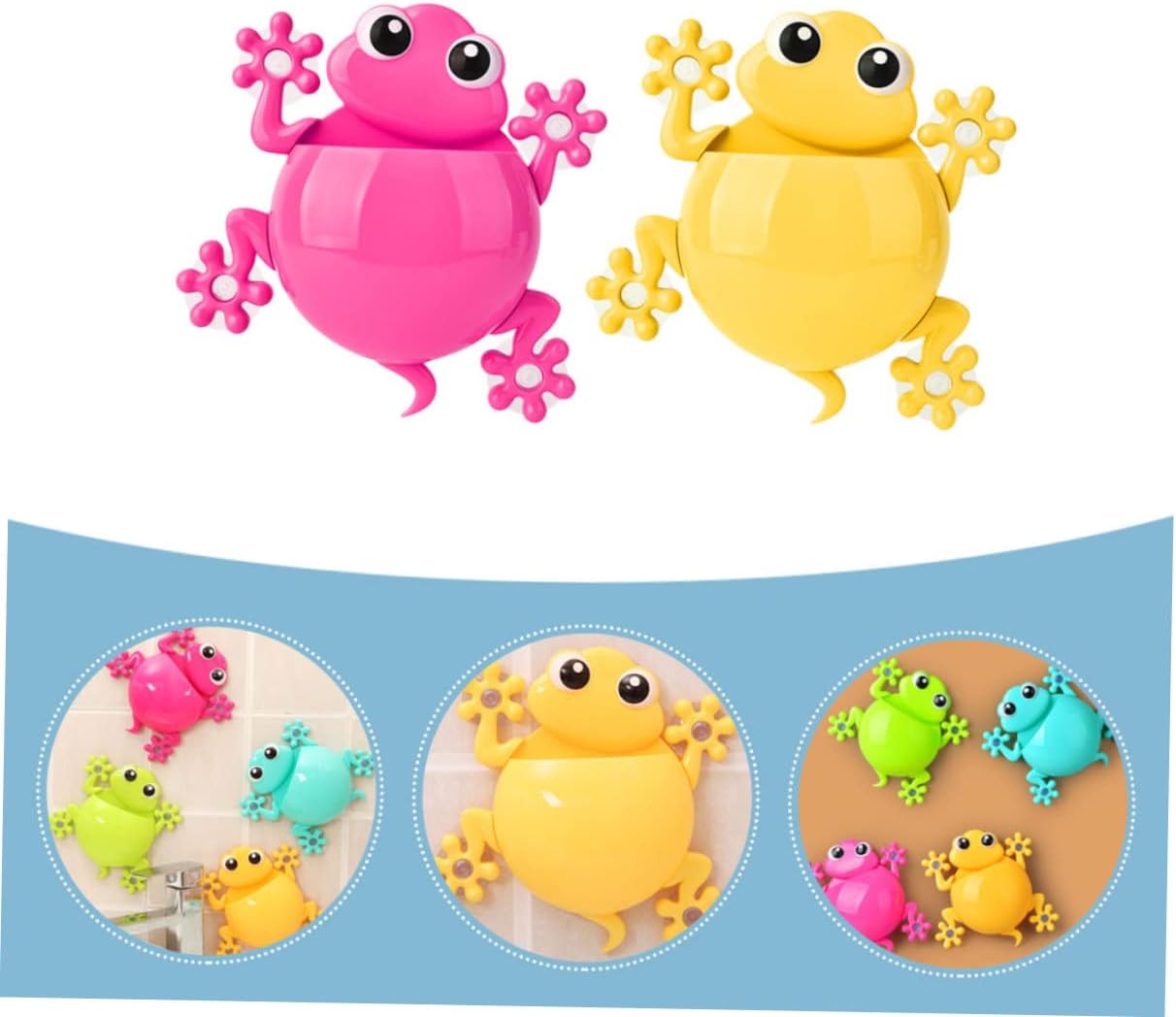 Ciieeo Suction Cup Toothbrush Holder for Kids Gecko Design