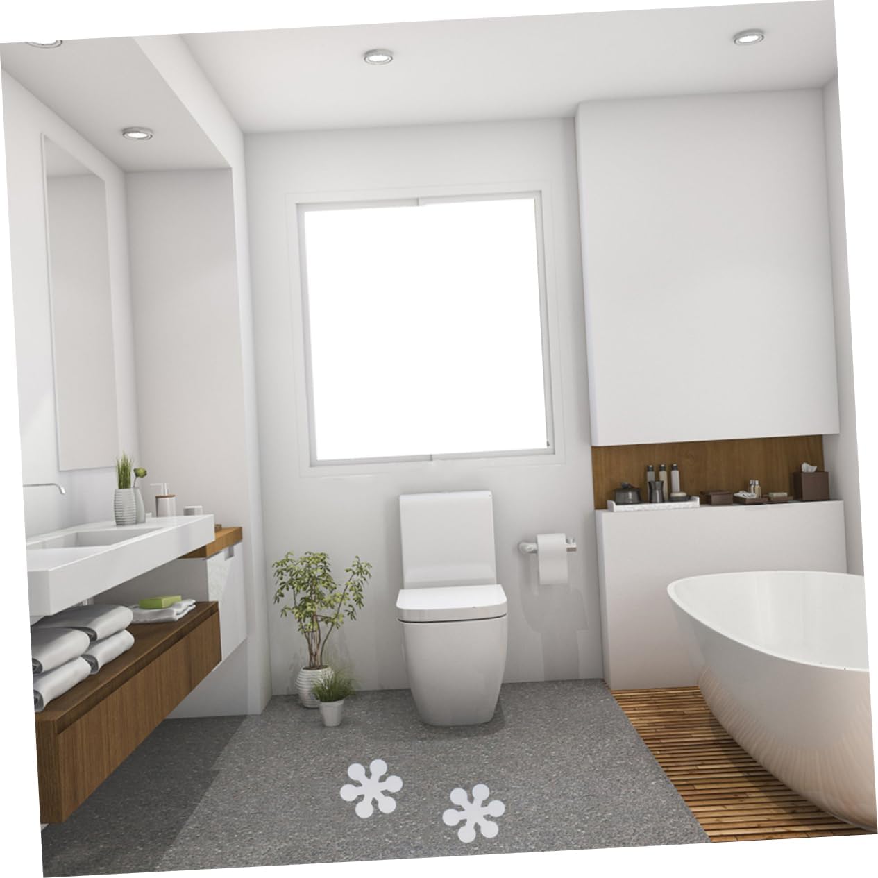 HEALLILY 20Pcs Snowflake Non-Slip Bath Stickers