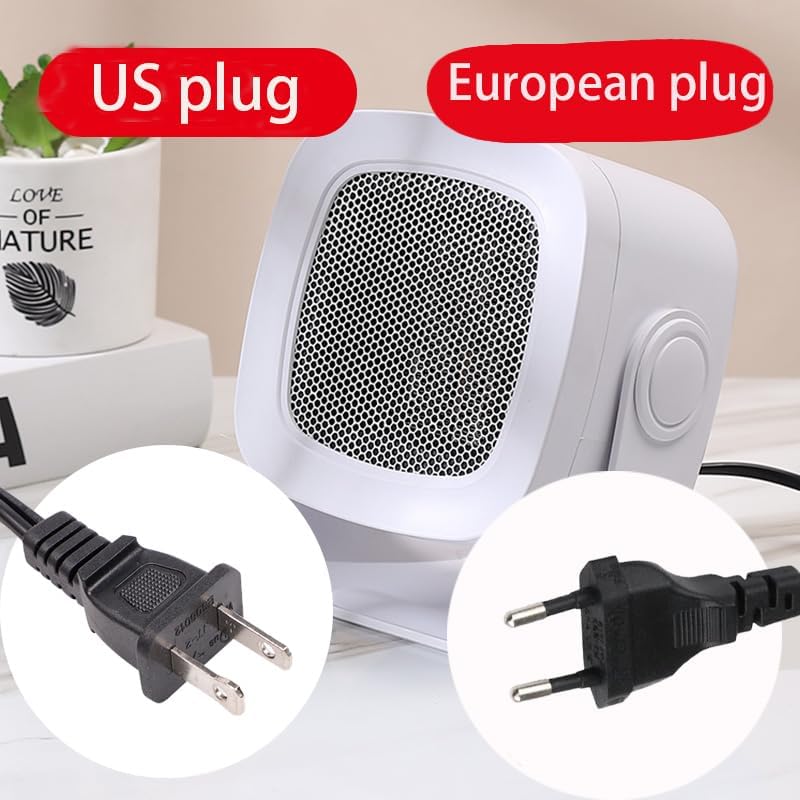 YOLEANSON Compact Electric Ceramic Heater with 2 Wind Speeds