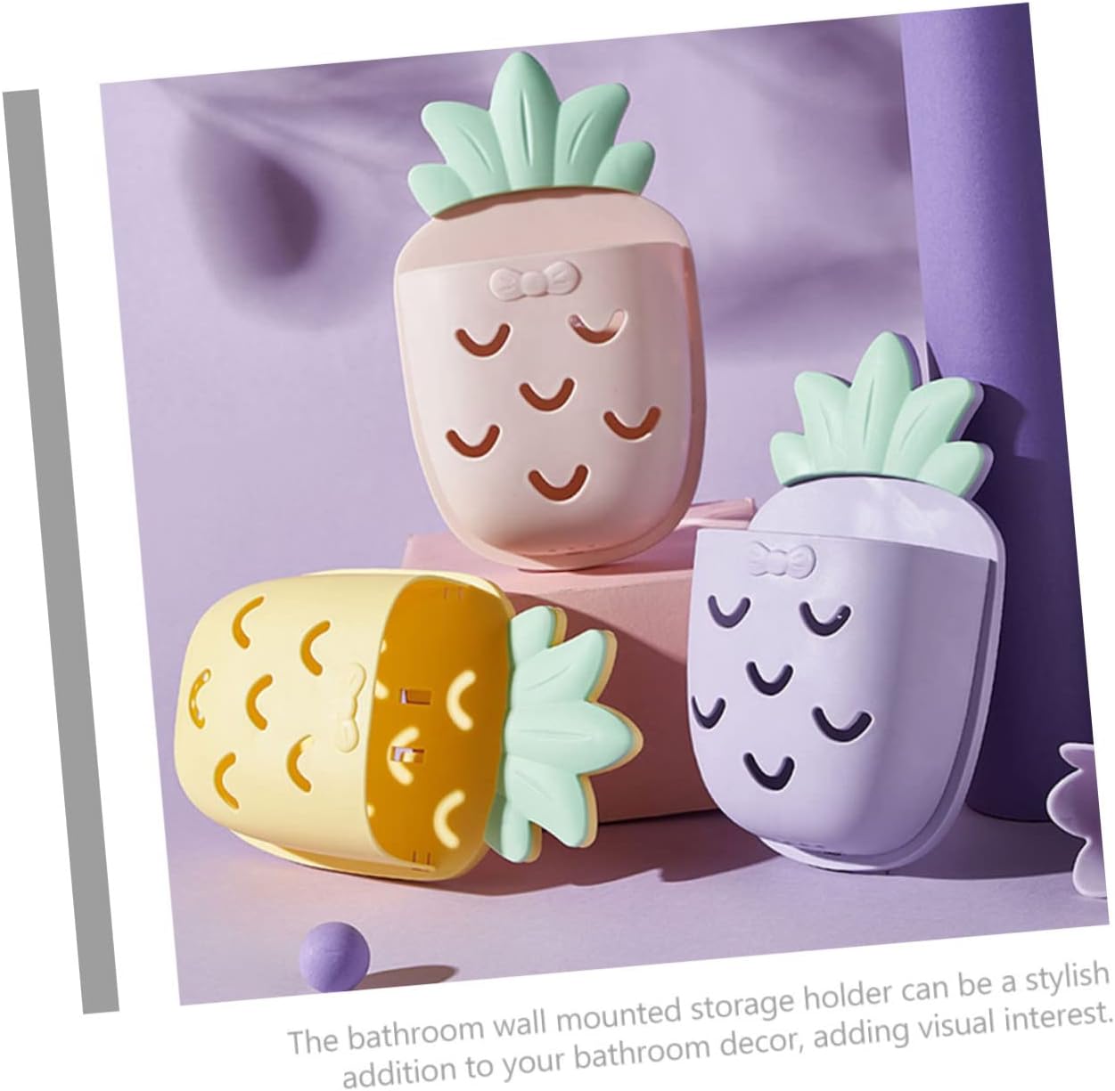 GLEAVI 2 Piece Pineapple Wall Mounted Toothbrush Holder