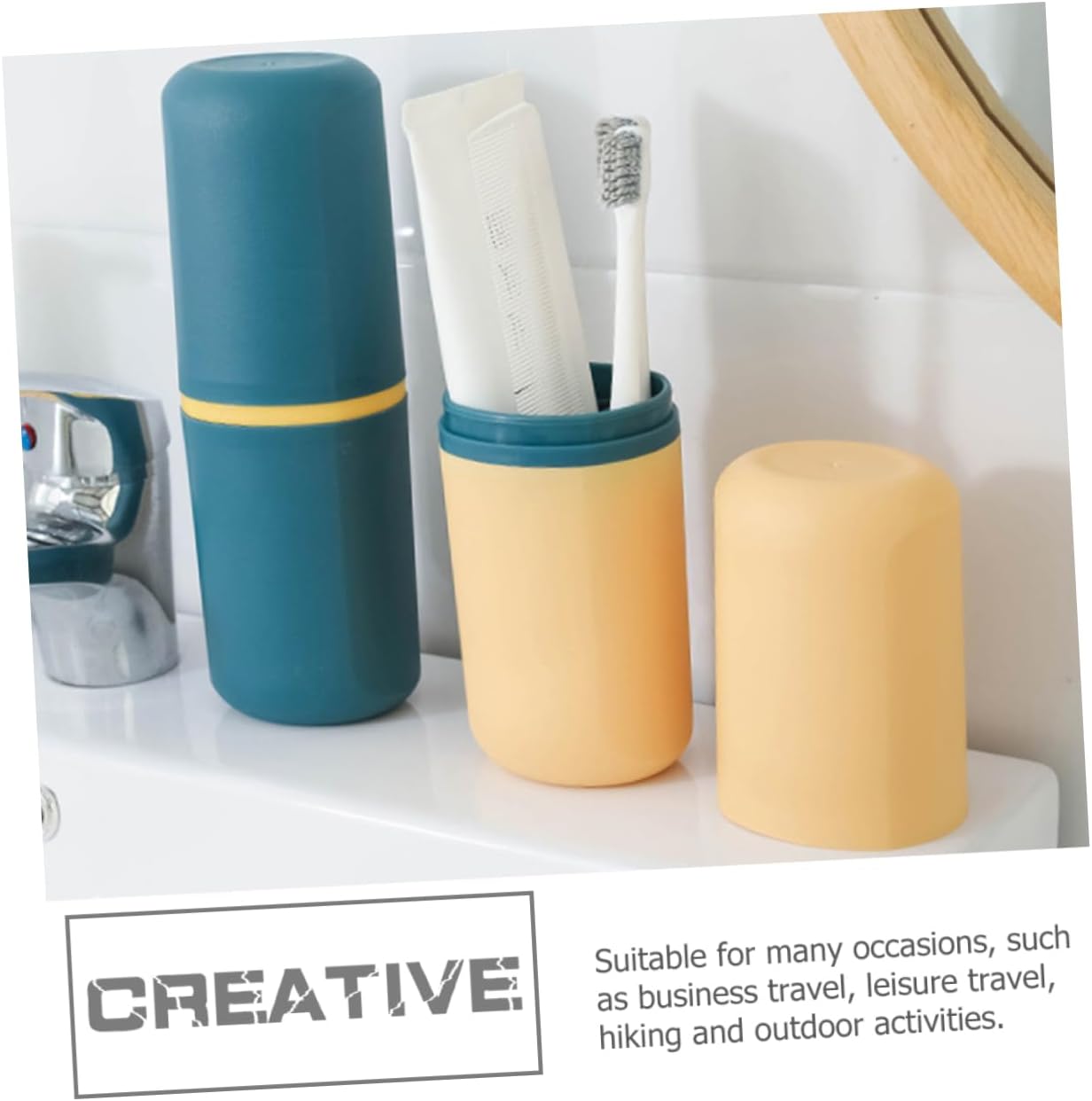 PACKOVE 4Pcs Portable Travel Toothbrush Holder Case with Toothpaste
