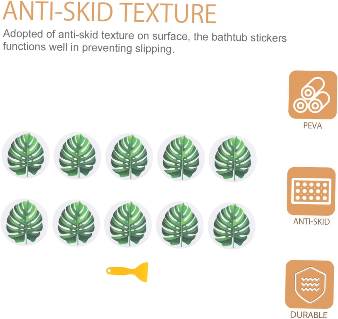 SOLUSTRE Anti-Slip Tub Decals Leaf Stickers for Bathroom