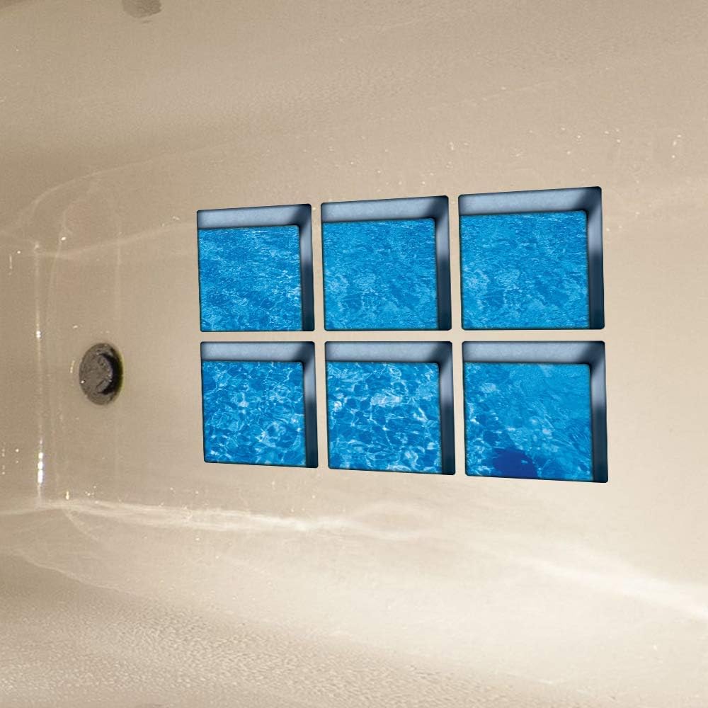 AILEGOU 3D Non-Slip Bathtub Stickers with 6 Pieces