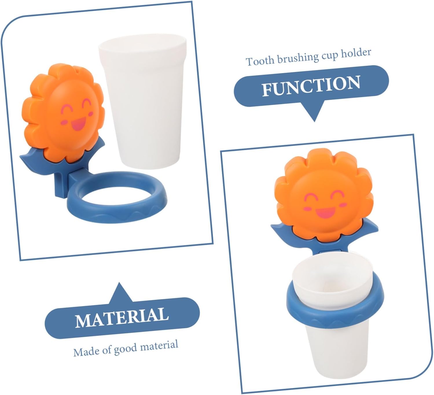 PartyKindom Wall-Mounted Toothbrush Holder with Sunflower Design