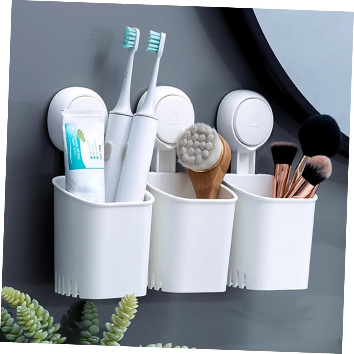 LIFKOME Wall Mount Toothbrush Holder with Suction Cup 1