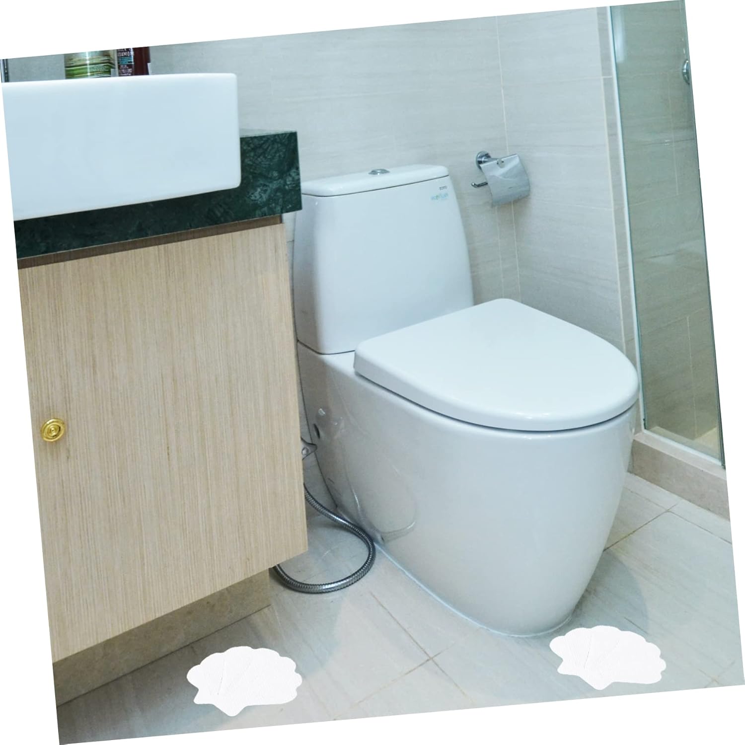 12PCS White Sea Shell Non-Slip Bathroom Decals