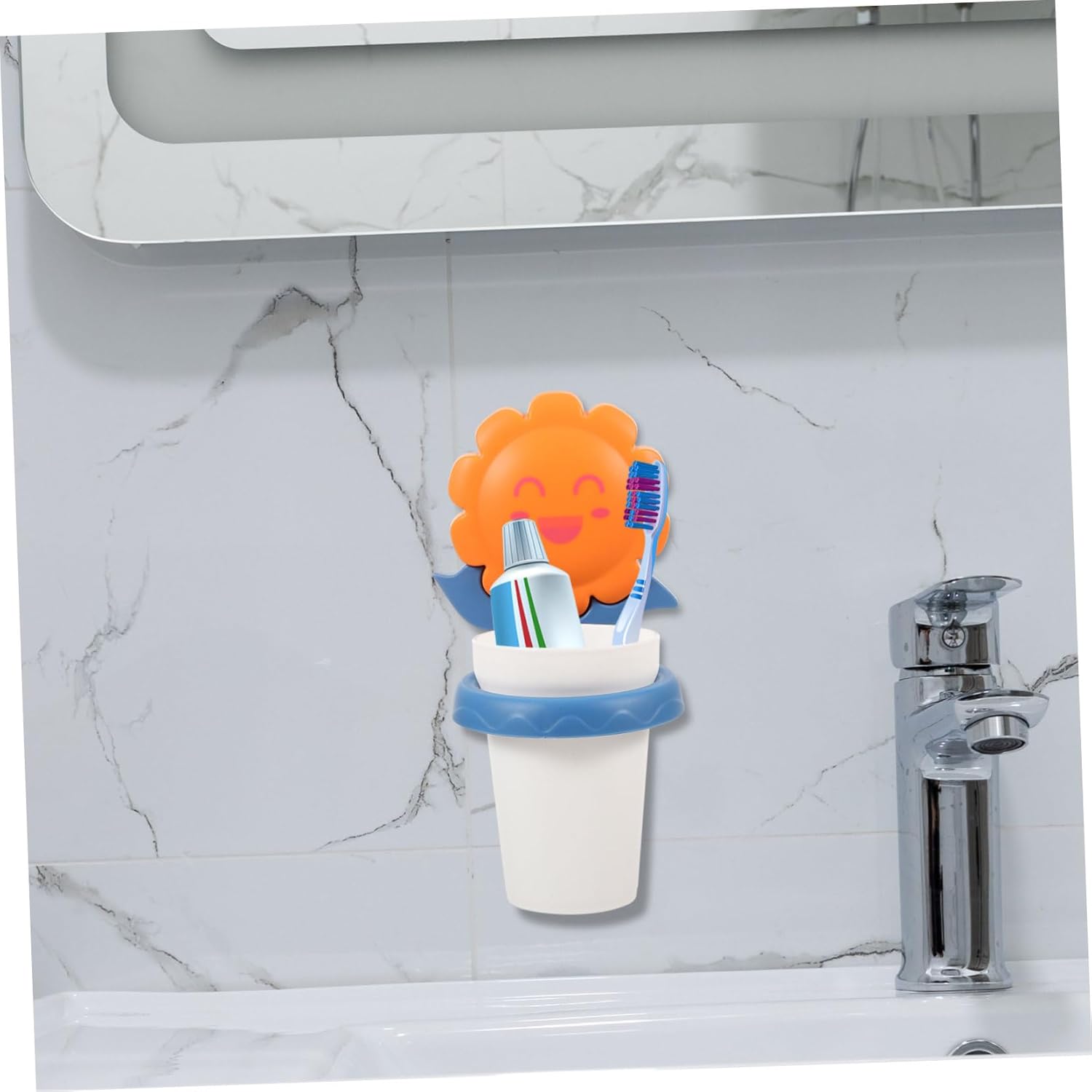 Cartoon Toothbrush Holder Wall Mount Organizer for Boys Girls