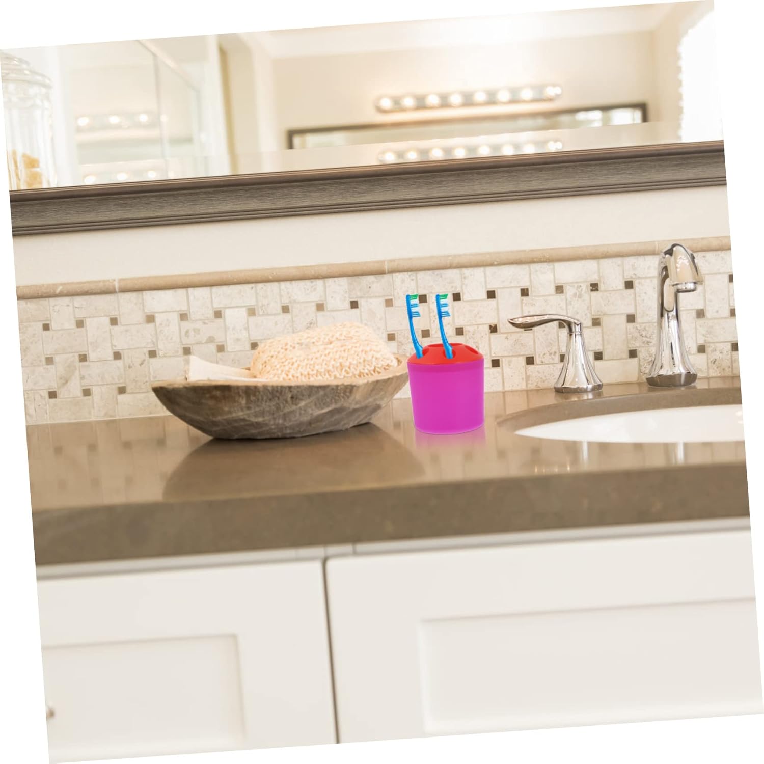 VOSAREA Toothbrush Holder with Purple Base Organizer 1