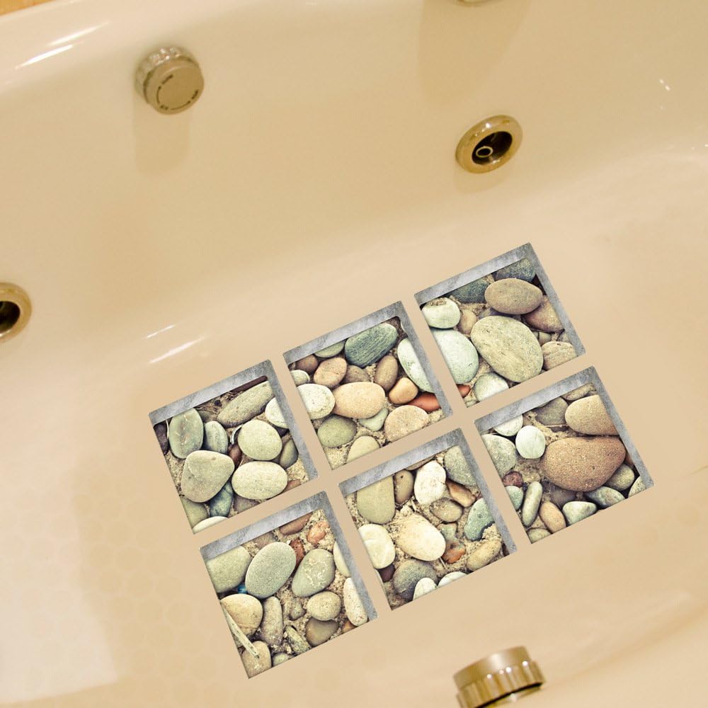 AILEGOU 3D Non-Slip Bathtub Stickers Set of 6 1