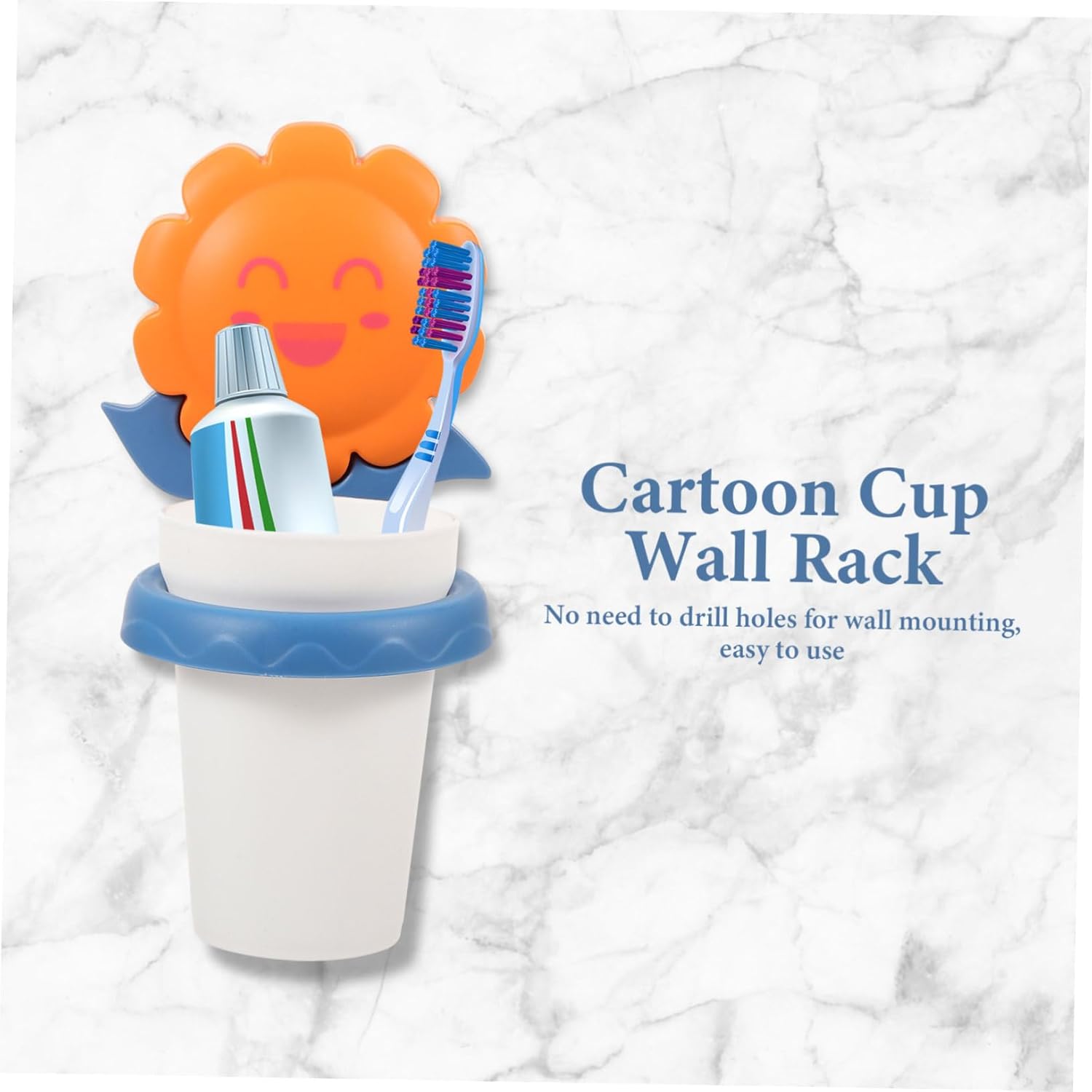 PartyKindom Wall-Mounted Toothbrush Holder with Sunflower Design