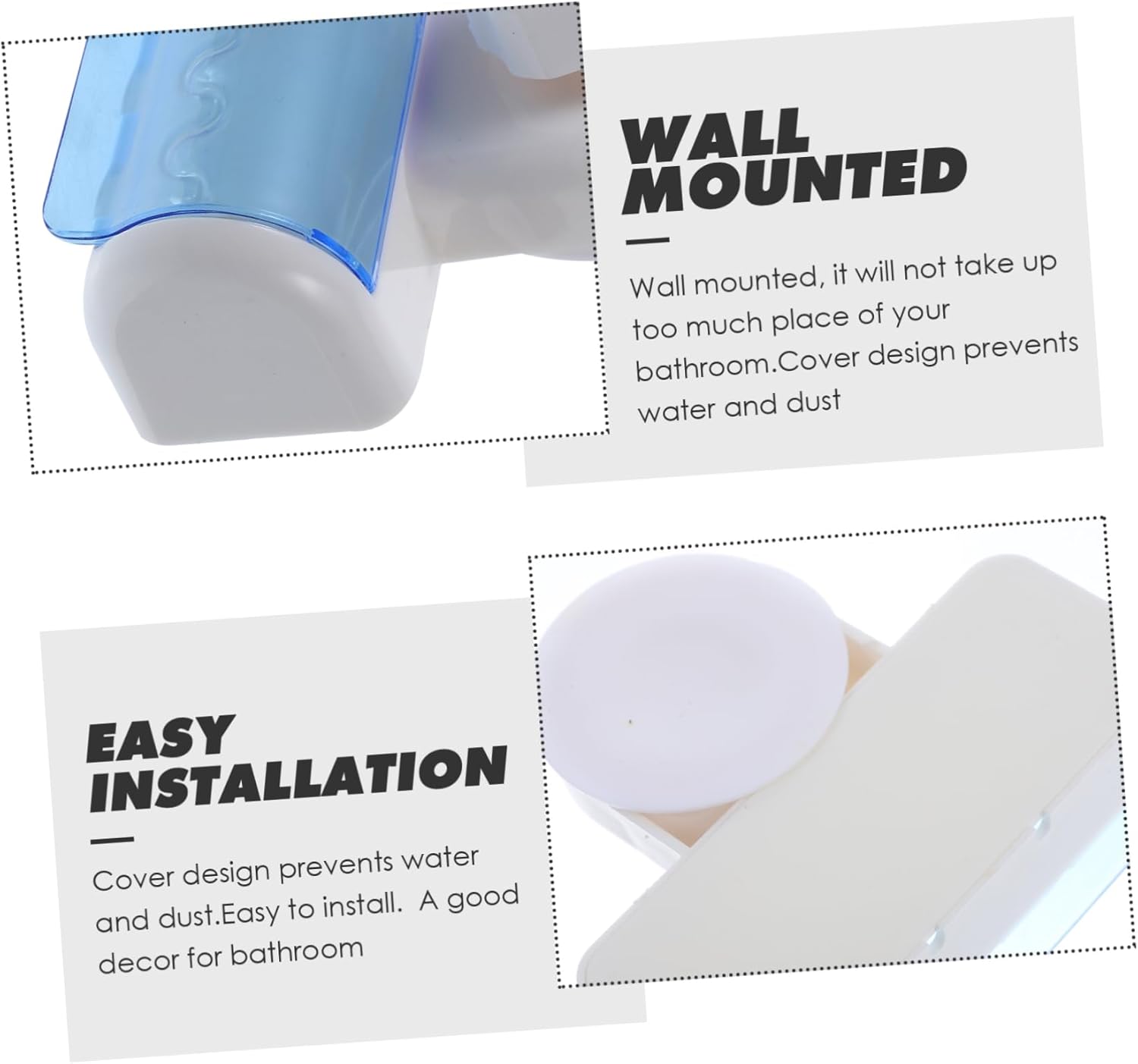 CATIEBYE 2pcs Suction Toothbrush Holder Wall Mounted