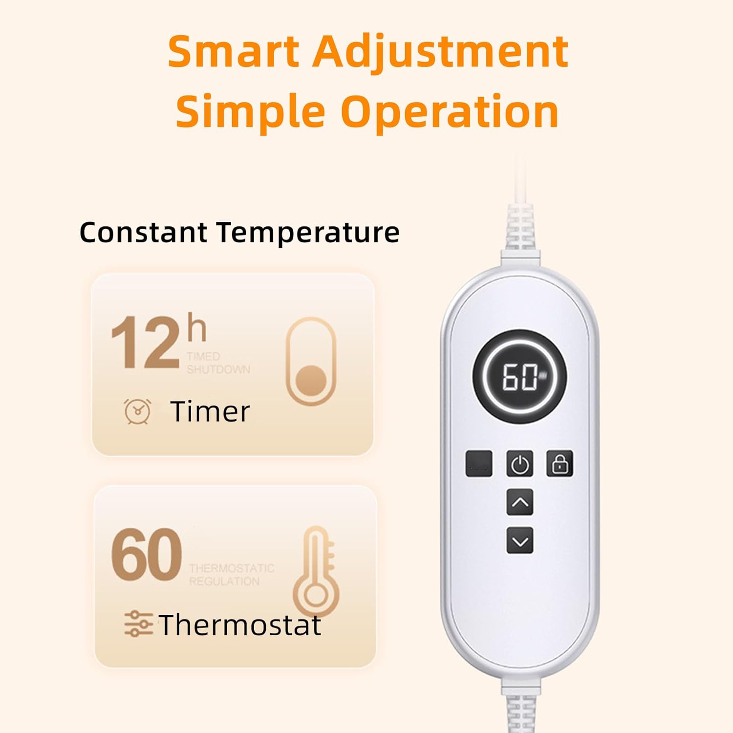 MOFGOE Heated Floor Mat 50x100cm with 60C Temp 12h Timer
