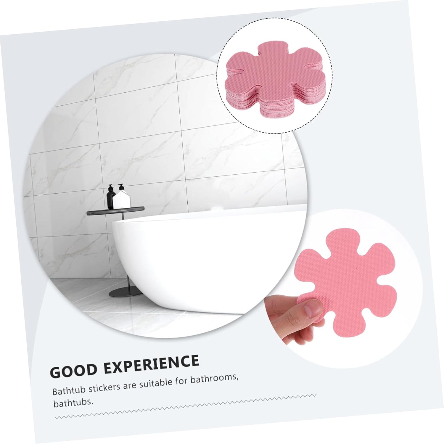 Zerodeko 20PCS Non-Slip Flower Stickers for Bath Stairs