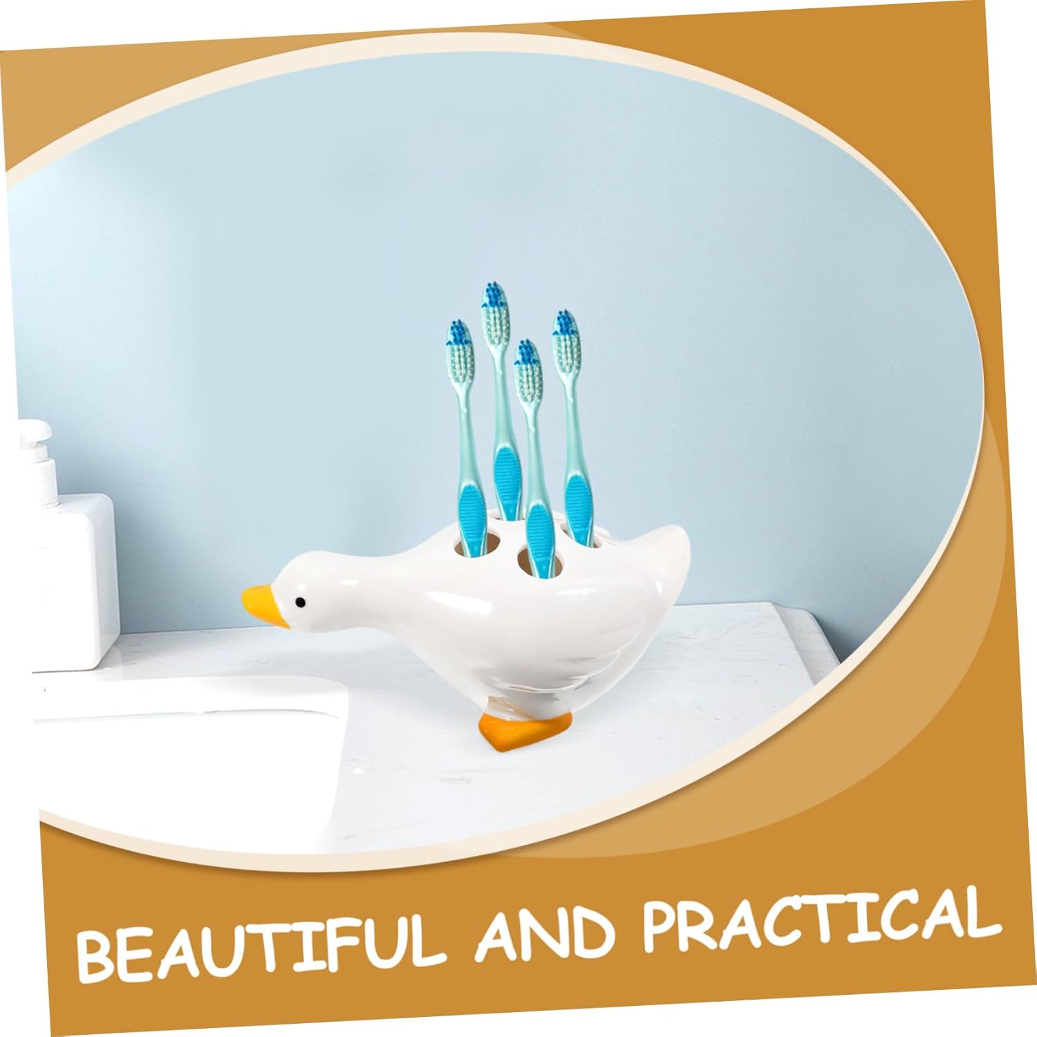 LIFKOME Cute Cartoon Toothbrush Holder for Bathroom