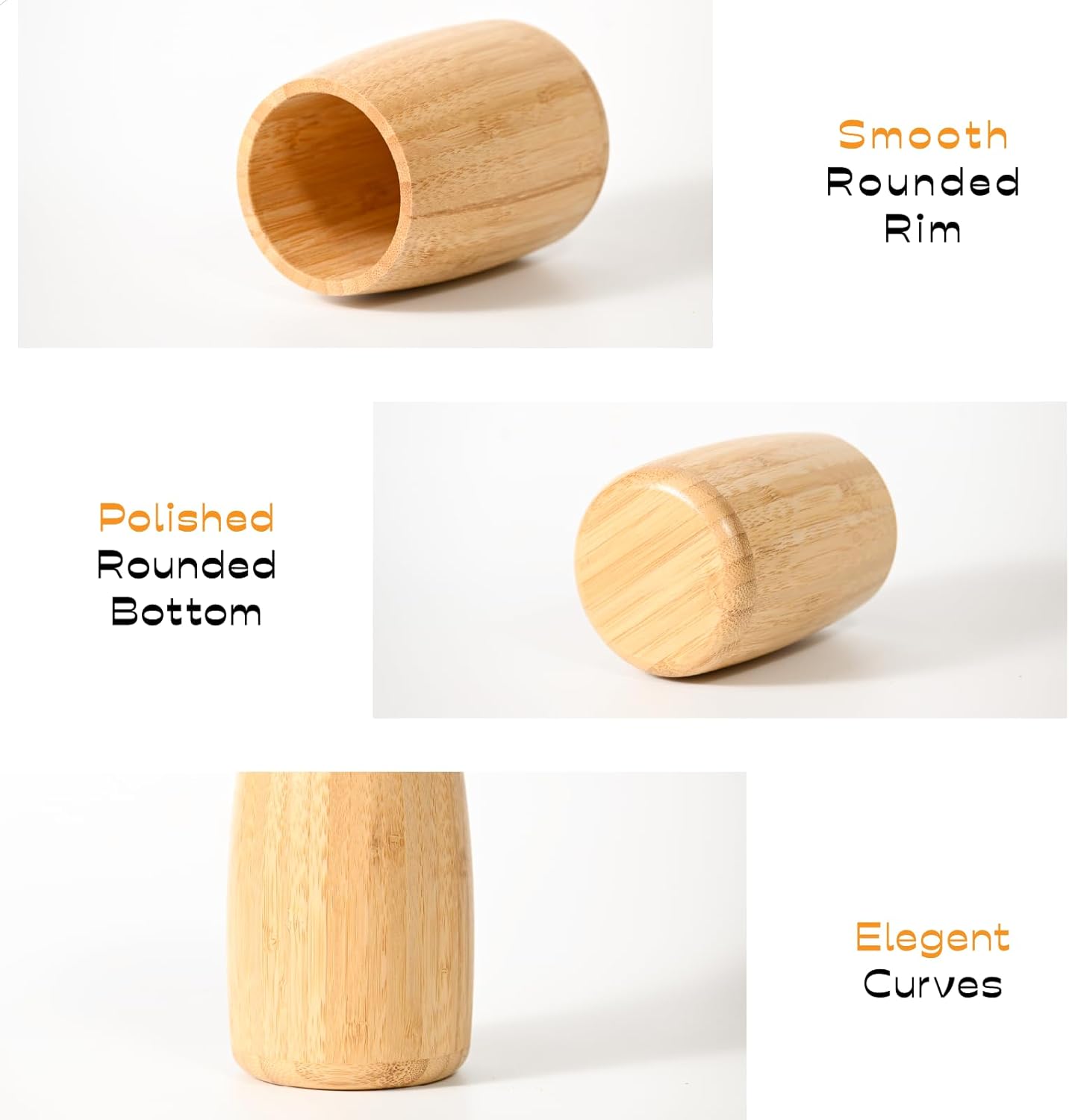 Natural Bamboo Toothbrush Holder Modern Cylindrical Design for Bathroom