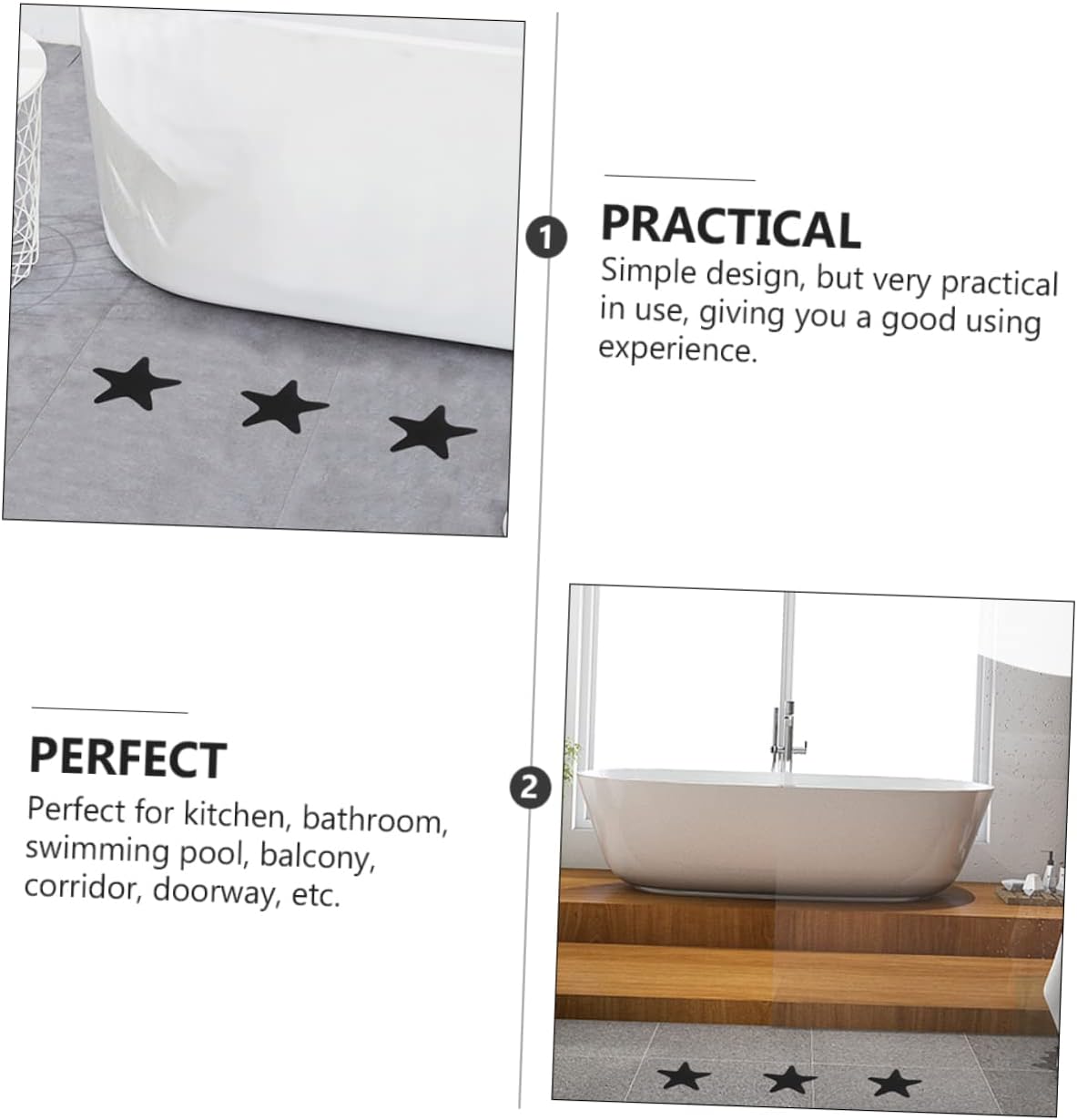 BUGUUYO 40PCS Non Slip Bathtub Decals for Shower and Bathroom Floors