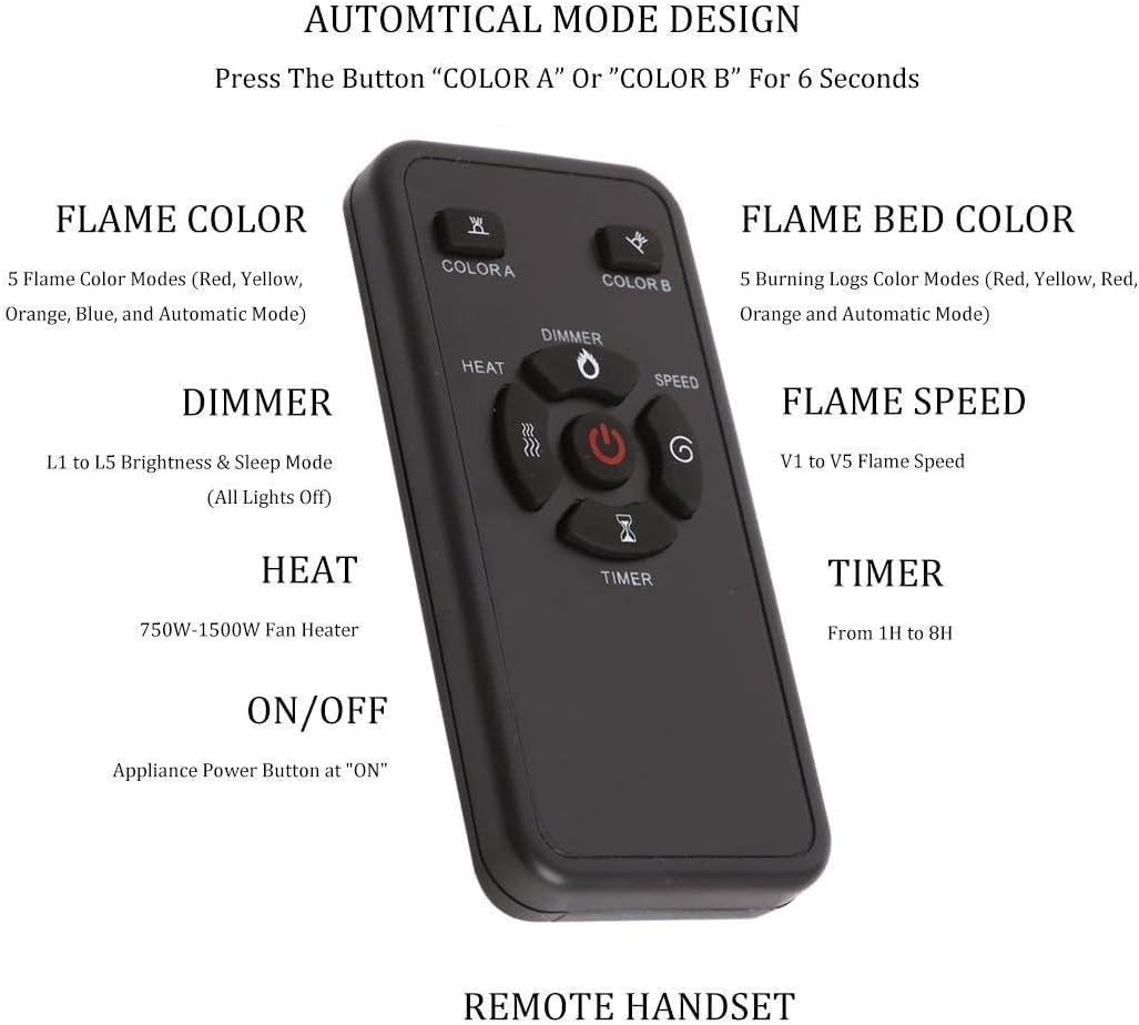 RWFLAME 39 Electric Fireplace Insert with Touch Screen