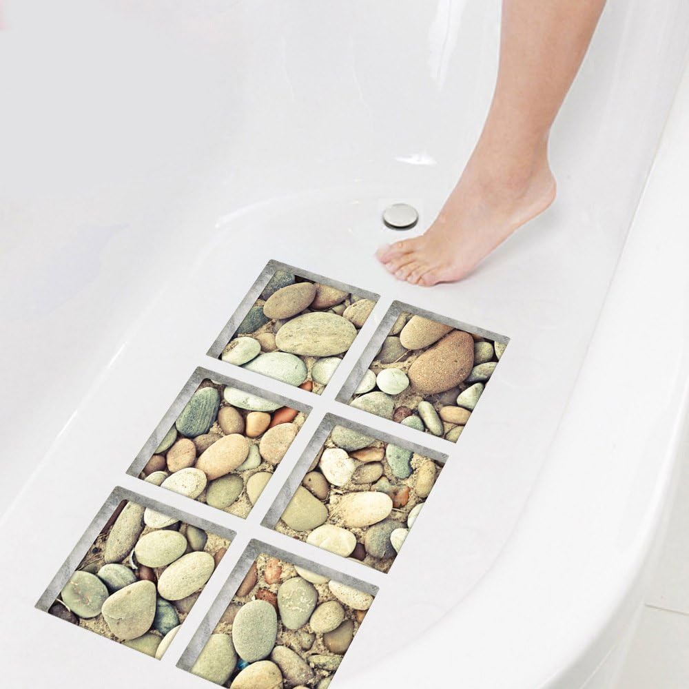 AILEGOU 3D Non-Slip Bathtub Stickers Set of 6 1