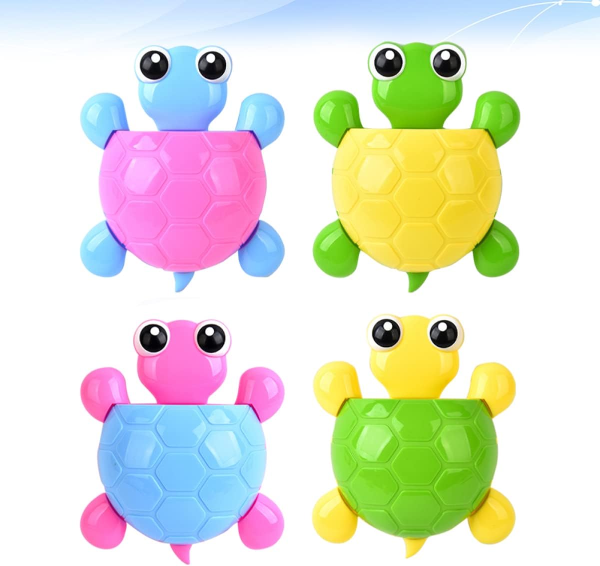 Cute Green Turtle Toothbrush Holder Suction Cup Mount