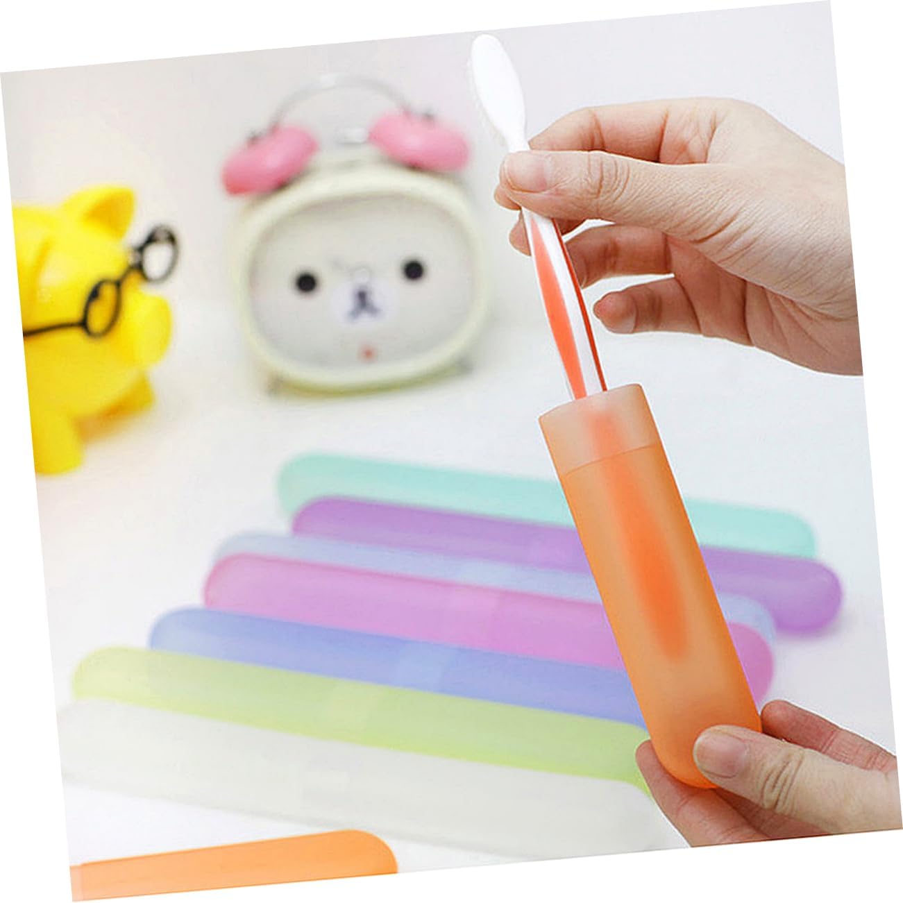 Amosfun 21pcs Portable Toothbrush Holder Organizer for Travel and Home Use
